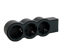 Legrand 694574 - Presa multipla con 3 prese, senza cavo, colore: nero/grigio scuro