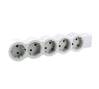 Legrand 694577, presa multipla senza interruttore, presa multipla con 5 prese, senza cavo, colore: bianco/grigio chiaro