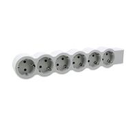 Legrand 694579 - Presa multipla con 6 prese, senza cavo, colore: bianco/grigio chiaro
