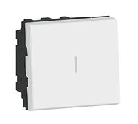 Legrand 99409 Commutatore da Incasso, Gamma Mosaic 10 A, Composto da 2 Moduli, utilizzato Come Punto di Controllo aggiuntivo di Illuminazione per Circuito Va-e Vento, Bianco