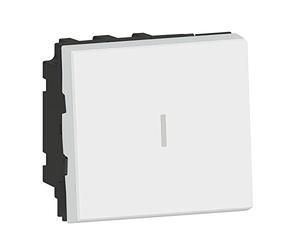 Legrand 99409 Commutatore da Incasso, Gamma Mosaic 10 A, Composto da 2 Moduli, utilizzato Come Punto di Controllo aggiuntivo di Illuminazione per Circuito Va-e Vento, Bianco