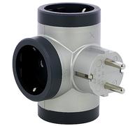 Legrand - Adattatore di contatto, 3 x Shuko a T, colore: Grigio Nero