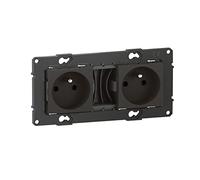 legrand BTAL22SD - Presa di corrente precablata con attacco a morsetto, 16 A, con connessione a morsetti automatici, Finizione, Nott-BTAL22SD, Notte