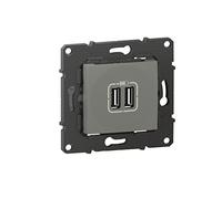 legrand BTAL30CD - Doppio caricatore USB Altège Type-A 2,4 A-Finition Nuage-BTAL30CD, nuvola