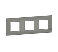 legrand BTAL9NA3 - Placca in alluminio, collezione Classica, 3 posti, finitura nuvola in alluminio, con bordatura, effetto alluminio-BTAL9NA3