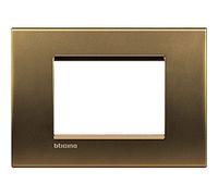 Bticino Livinglight placca 3 moduli quadra Bronzo lucido LNA4803BZ