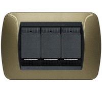 Legrand/Bticino - Piastra 3 moduli ocra Metalic