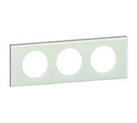Legrand Celiane LEG69313 - Placca a 3 moduli in vetro, colore: Caolino