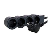 Legrand - Ciabatta elettrica 4 x 2P + E con cavo da 5,0 m, 1,5 mm2 standard, colore: Nero