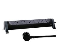 Legrand, Ciabatta elettrica girevole, 5 prese, multipresa, montaggio a parete o su tavolo, interruttore LED on/off, cavo da 1,5 m, colore nero, 694532