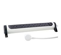 LEGRAND, Ciabatta elettrica Girevole, 6 Prese, multipresa, Montaggio a Parete o su Tavolo, Interruttore LED on/off, Cavo da 1,5 m, Ultra Bianco/Nero, 694533