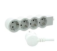 LEGRAND, Ciabatta elettrica Piatta, 4 Prese, Presa Multipla, Lunghezza Cavo 1,5 m, Ultra Bianco/Grigio, 694552