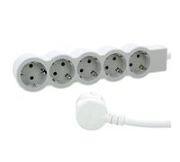 LEGRAND, Ciabatta elettrica Piatta, 5 Prese, Presa Multipla, Lunghezza Cavo 5 Metri, Ultra Bianco/Grigio, 694571