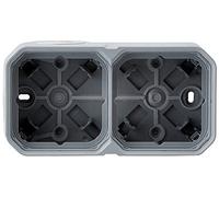 Legrand - Custodia impermeabile Plexo 2 posti per montaggio a vista orizzontale o verticale dotato di 4 punte morbide finitura grigio