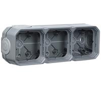 Legrand - Custodia impermeabile Plexo 3 posti per montaggio a vista orizzontale o verticale dotato di 5 punte morbide finitura grigio