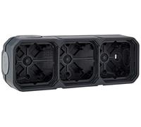 Legrand - Custodia impermeabile Plexo 3 posti per montaggio a vista orizzontale o verticale dotato di 5 punte morbide antracite