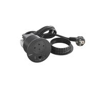 LEGRAND, Incara 654711 - Presa di ricarica USB A+C, FTP Cat. 6 RJ 45, presa da tavolo, presa da incasso, caricatore multiuso, 15 Watt, cavo 2 m, spina 2P+E, colore: Nero