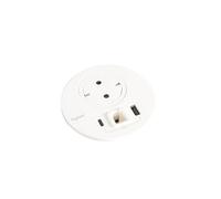 Legrand, Incara 654714 - Presa di ricarica USB A+C, uscita cavo per cavo di rete, presa da tavolo, presa da incasso, caricatore multiuso, 15 Watt, cavo da 2 m, spina 2P+E, colore: Bianco ultra