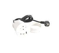 LEGRAND, Incara Disq 80, presa di ricarica USB A+C, FTP Cat. 6 RJ 45, presa da tavolo, presa da incasso, caricatore multiuso, 15 Watt, cavo 2 m, spina 2P+E, colore: bianco ultra