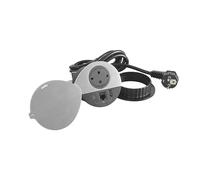 LEGRAND, Incara Disq 80, presa di ricarica USB A+C, FTP Cat. 6 RJ 45, presa da tavolo, presa da incasso, caricatore multiuso, 15 W, cavo 2 m, spina 2P+E, nero con chiusura in metallo, 654713