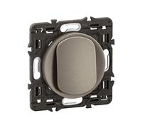 LEGRAND - Interruttore a pressione - 6A - Controllo di illuminazione Completa - Pronto per l'installazione da completare con una piastra - Titanio