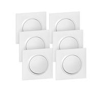 LEGRAND - Interruttore da parete o da parete 10 X dooxie + piastra quadrata - Controllo di illuminazione completo - Pronto per l'installazione - Made in France - Bianco - Set di 6
