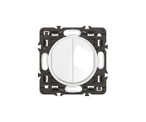 LEGRAND - Interruttore doppio o avanti - 10 A - Controllo di illuminazione Completa - Da completare con una piastra - Bianco