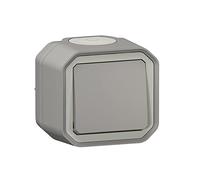 Legrand - Interruttore impermeabile Plexo 10A o avanti fornito completo per montaggio in apparente grigio