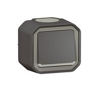 Legrand - Interruttore o avanti e indietro luminoso impermeabile Plexo 10A fornito completo di spia per montaggio in apparente antracite