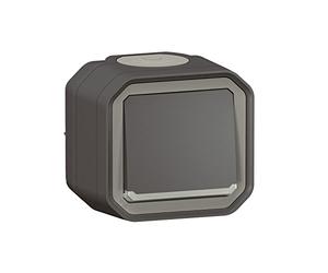 Legrand - Interruttore o avanti e indietro spia impermeabile Plexo 10A fornito completo di spia per montaggio in apparente antracite