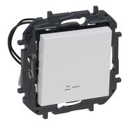 LEGRAND Interruttore o interruttore luminoso componibile 10AX per installazione a incasso, gamma Niloé Step, colore bianco, 398223B
