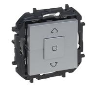 LEGRAND Interruttore per tapparelle 6AX per installazione a incasso, Gamma Niloé Step, Colore Alluminio, 398245B