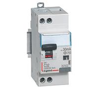 Legrand, LEG410756, LEG410756 vite interruttore dx/bullone, 4500 UN 230 Volt / 32 Amp / 6 tipo HPI 30mA kA curva C, 2 m