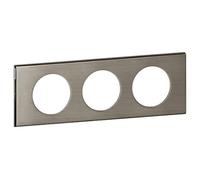 Legrand LEG69103 - Placca a 3 moduli, acciaio inox satinato