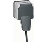 Legrand LEG90465 - Presa 2P+T con coperchio IP66, 16 A 250 V IP66/IK08 Plexo 66, colore: Grigio