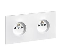 Legrand leg91332 Neptune doppia presa di corrente con messa a terra cablata, 3680 W, 230 V, Bianco