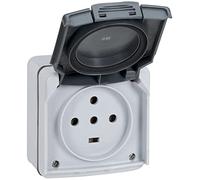 Legrand LEG91437 - Presa di corrente impermeabile 3P + T + N 20 A, della linea Plexo