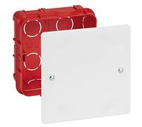 Legrand LEG91973 - Scatola di derivazione con coperchio + viti per muri pieni, 85 x 85 x 40 mm