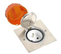 Legrand LEG92110 - Kit presa da pavimento Celiane singola, IP44, in acciaio inox