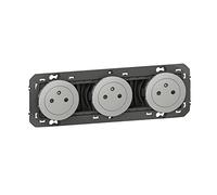 Legrand leg95249 3 x 2P + T Surf Alu dooxie triplo spina 2P + T Superficie pre-cablee alluminio COMPOS