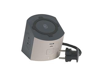 Legrand - Multipresa stazione di ricarica 2 prese Surface + 1 caricatore wireless a induzione + USB Type Type-C - tortora/grigio scuro