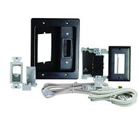 Legrand-On-Q HT22U2BKR6 HT22U2 - Kit correttore cavo TV a schermo piatto da incasso con soluzione di alimentazione, parte superiore: nero, parte inferiore: bianco