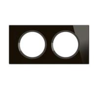 LEGRAND - Piastra Céliane - Piastra di finitura per prese e interruttori celiane - 2 posizioni - Vetro onice nero