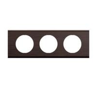 LEGRAND - Piastra Céliane - Piastra di finitura per prese e interruttori celiane - 3 posizioni - Frassino Wengué