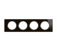 LEGRAND - Piastra Céliane - Piastra di finitura per prese e interruttori celiane - 4 posizioni - Vetro onice nero