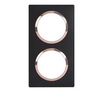 LEGRAND - Piastra quadrata Dooxie 2 posizioni finitura nera anello rame