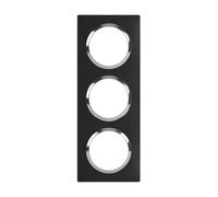 LEGRAND - Piastra quadrata Dooxie 3 posizioni finitura nera anello cromato