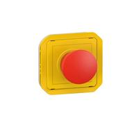LEGRAND, Plexo 069547L - Pulsante "Not-Off" in 4 lingue (piastra di copertura gialla, pulsante rosso), 1 chiusura a 1 polo, 3A, IP55 - IK07, colore: Giallo