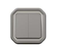 LEGRAND | Plexo Doppio Interruttore O Andare O Spingere, Impermeabile E Robusto IP55 IK08, Connessione Rapida Senza Strumenti, Pronto Per L'Installazione Incasso