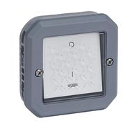 LEGRAND, Plexo New 069728L - Interruttore da parete a 2 poli con funzione di controllo, indicatore integrato, IP55 - IK07, 16 Ampere, 250 Volt, colore: Grigio